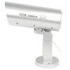 Indoor or outdoor motion activated dummy camera with flashing red LED light.