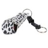 Pepper Shot 1.2% MC 1/2 oz pepper spray fashion leatherette holster and quick release keychain cheetah black/white