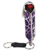 Pepper Shot 1.2% MC 1/2 oz pepper spray fashion leatherette holster and quick release keychain leopard black/purple