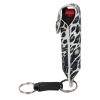 Pepper Shot 1.2% MC 1/2 oz pepper spray fashion leatherette holster and quick release keychain leopard black/white