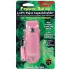 Pepper Shot 1.2% MC 1/2 oz pepper spray leatherette holster and quick release keychain pink