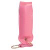 Pepper Shot 1.2% MC 1/2 oz pepper spray leatherette holster and quick release keychain pink