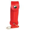 Pepper Shot 1.2% MC 1/2 oz pepper spray leatherette holster and quick release keychain red