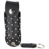 Pepper Shot 1.2% MC 1/2 oz rhinestone leatherette holster and quick release keychain black