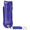 Pepper Shot 1.2% MC 1/2 oz rhinestone leatherette holster and quick release keychain blue