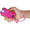Rechargeable Runt 20,000,000 voltÂ stun gun withÂ flashlight and wrist strap disable pin Pink