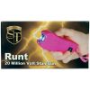 Rechargeable Runt 20,000,000 voltÂ stun gun withÂ flashlight and wrist strap disable pin Pink