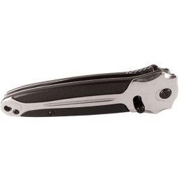 Folding Spring Assisted Silver and Black Knife.