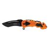 Tactical Folding Spring Assisted Rescue Knife Orange Color