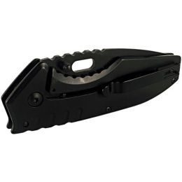 Titanium Finish Folding Pocket Knife Thumb Open Spring Assisted Black Color