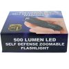 500 Lumen LED Self Defense Zoomable Flashlight