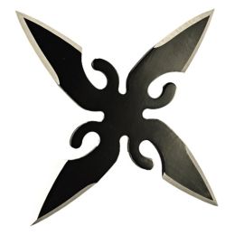 4" 4 Point Black Ninja Stars 3 Pc w/ Nylon Sheath