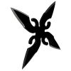 4" 4 Point Black Ninja Stars 3 Pc w/ Nylon Sheath