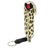 Wildfire 1.4% MC 1/2 oz pepper spray fashion leatherette holster and quick release keychain cheetah black/yellow