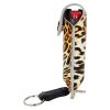Wildfire 1.4% MC 1/2 oz pepper spray fashion leatherette holster and quick release keychain leopard black/orange