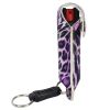 Wildfire 1.4% MC 1/2 oz pepper spray fashion leatherette holster and quick release keychain leopard black/purple